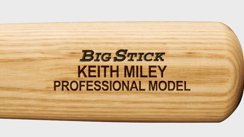 Custom text on the barrel a Rawlings wood bat