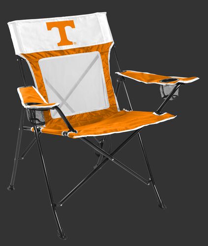 Front of Rawlings White and Orange NCAA Tennessee Volunteers Game Changer Chair With Team Logo SKU #00643101111