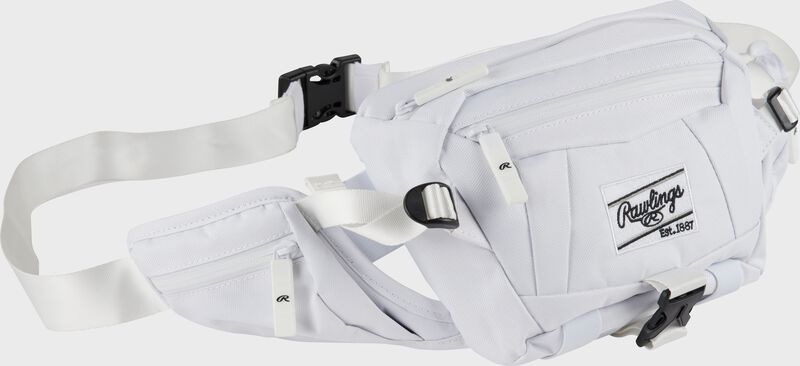Front right of a white Players sling bag - SKU: RSLING-WH