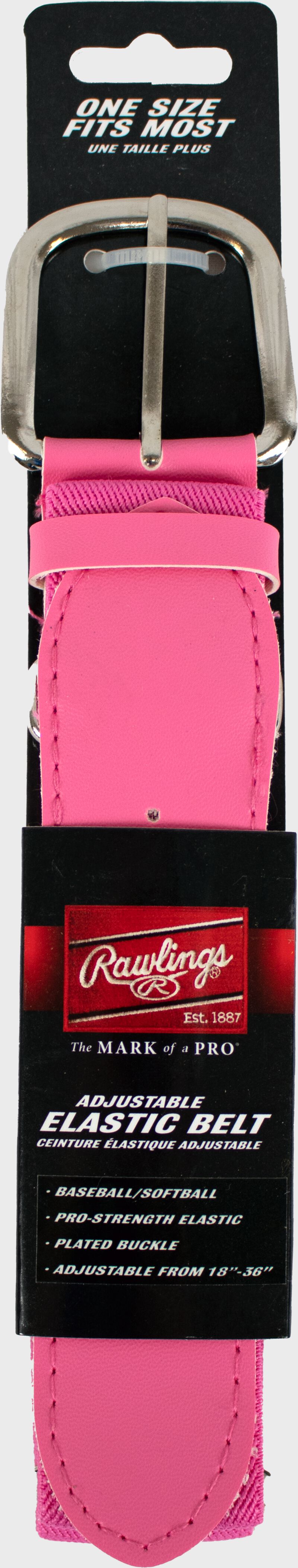 A pink adjustable elastic baseball belt - SKU: BLT