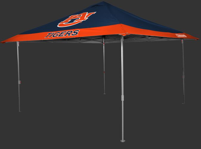 Front of Rawlings Orange and Blue NCAA Auburn Tigers 10x10 Eaved Canopy With Team Logo and Name SKU #07843003111