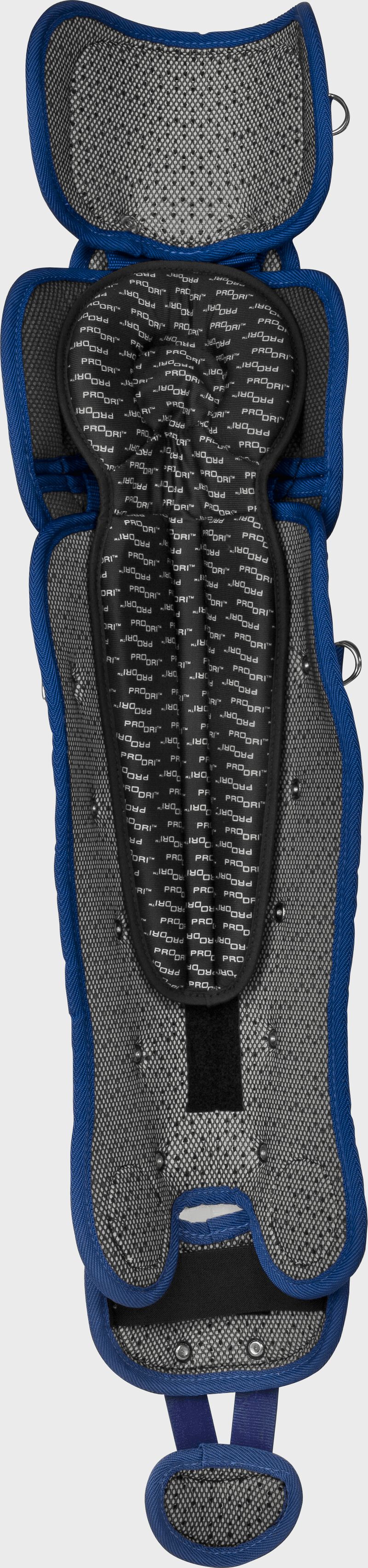 Black padding of a CSPZ Salvador Perez game model leg guards loading=