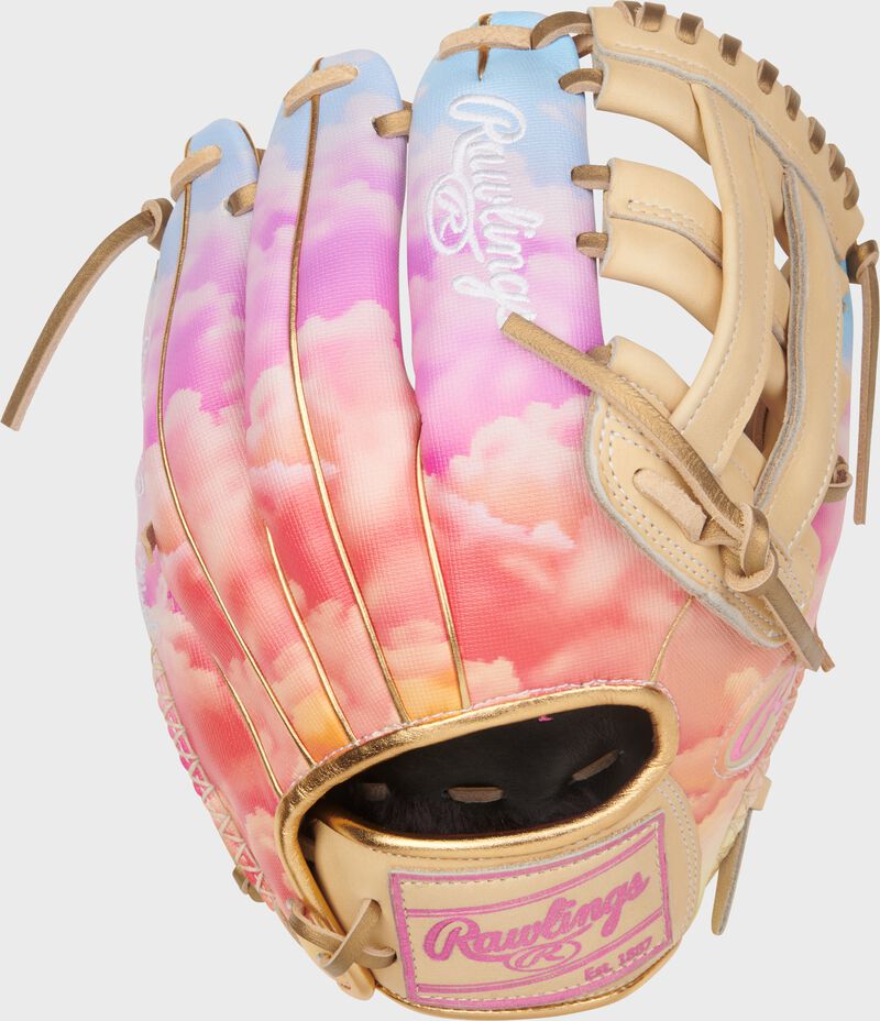 Back of a Sierra Romero Heart of the Hide 12-inch Fastpitch Softball Glove