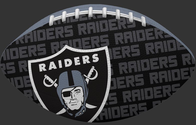Black side of a NFL Oakland Raiders Gridiron football with the team logo SKU #09501072121