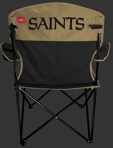 Back of Rawlings Black and Gold NFL New Orleans Saints Lineman Chair With Team Name SKU #31021077111