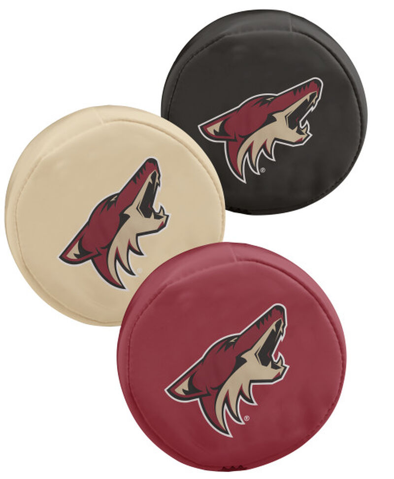 Rawlings NHL Arizona Coyotes Three Puck Softee Set With Black, Cream, and Red Pucks With Team Logo SKU #00614127111