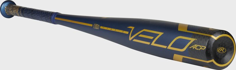 3/4 view of a Rawlings Velo ACP -5 USSSA bat - SKU: UT1V5