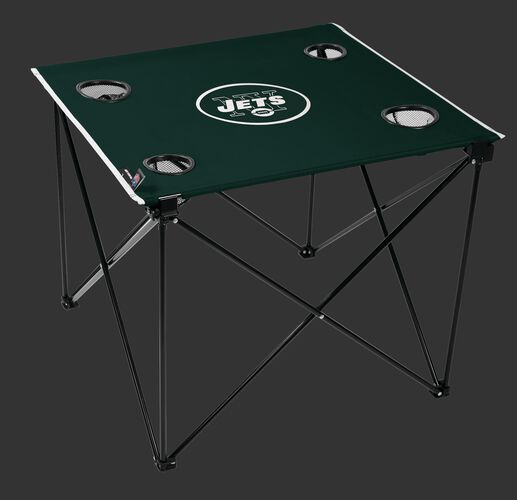 Rawlings Green and White NFL New York Jets Deluxe Tailgate Table With Four Cup Holders and Team Logo SKU #00701079111
