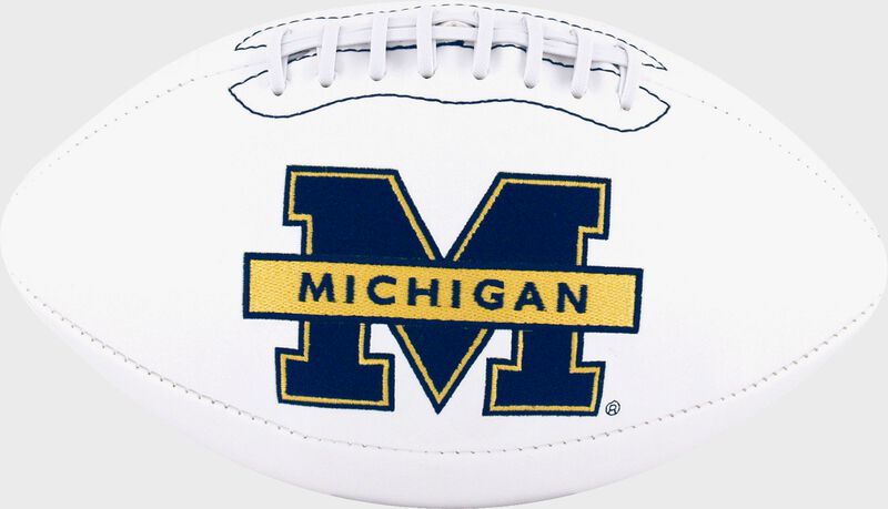 White NCAA Michigan Wolverines Football With Team Logo SKU #05733083121 loading=