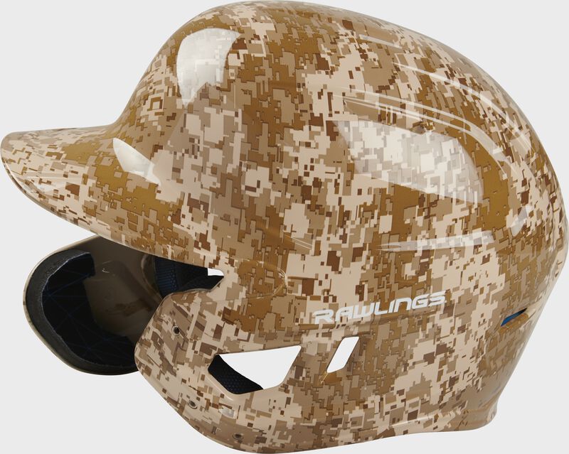 Left-side view of Mach EXT Digi Camo Hydro Dipped Helmet | Left Handed Batter - SKU: MACHEXTL-DCMO