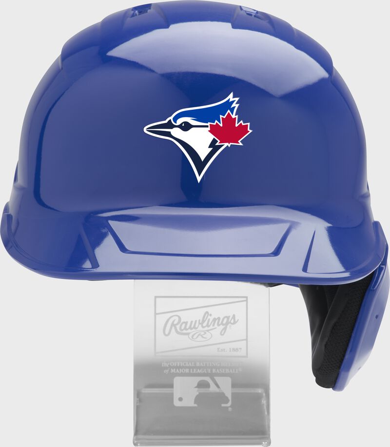 Front of a Toronto Blue Jays replica helmet - SKU: MLBMR-TOR