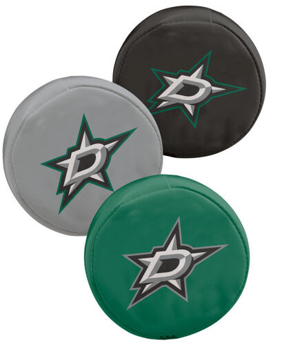Rawlings NHL Dallas Stars Three Puck Softee Set With Black, Grey, and Green Pucks and Team Logo SKU #00614125111