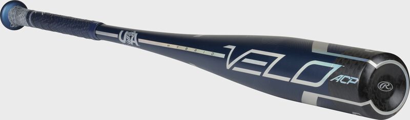 3/4 angle view of a Rawlings Velo ACP USA bat - SKU: US1V10