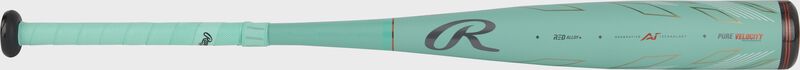 Full view of a mint Mach AI USSSA bat shown left to right - SKU: RUT4MC