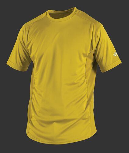 Front of Rawlings Light Gold Youth Short Sleeve Shirt - SKU #YSBASE