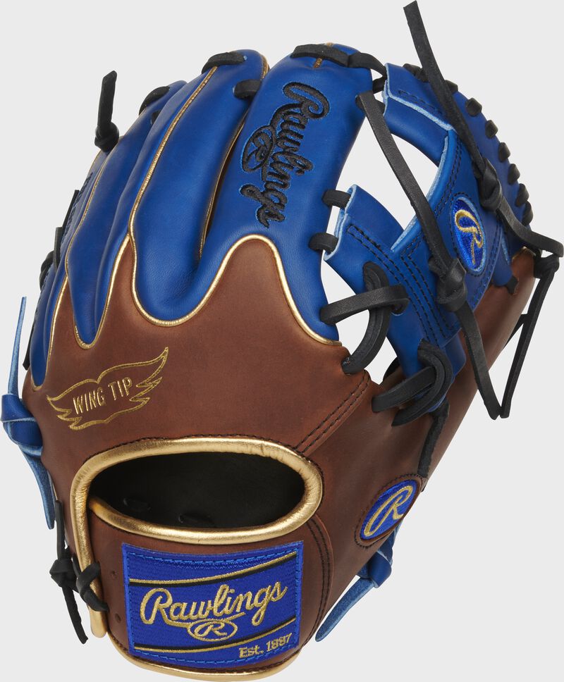PRO204W-2TIR Heart of the Hide 11.5-Inch infield glove with royal fingers and a timberglaze Wing Tip back