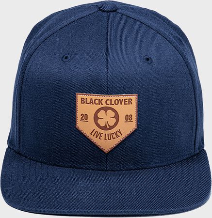 Rawlings Black Clover Leather Patch Flat Bill Hat Rawlings Black Clover Leather Patch Flat Bill Hat