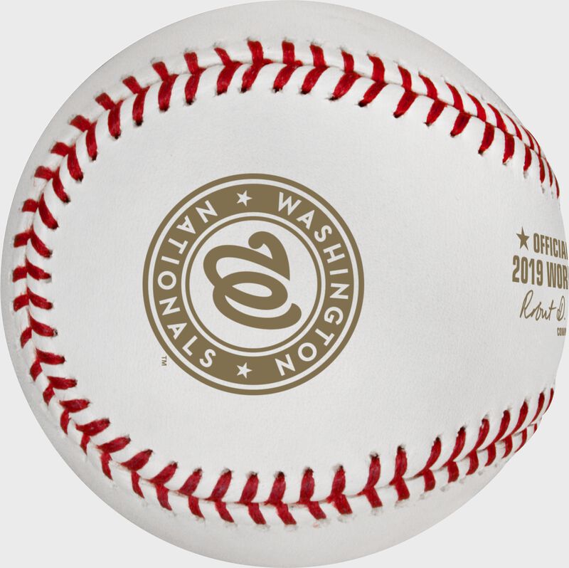 Washington Nationals logo on the Official World Series dueling baseball WSBB19DL