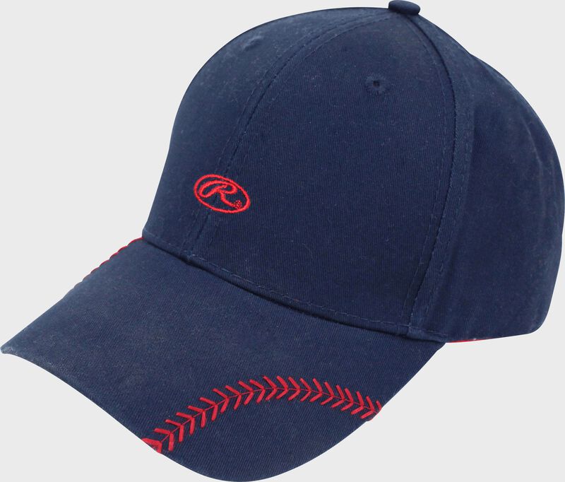 Front left-side view of Women's Change Up Navy Baseball Stitch Hat - SKU: RC40000-400