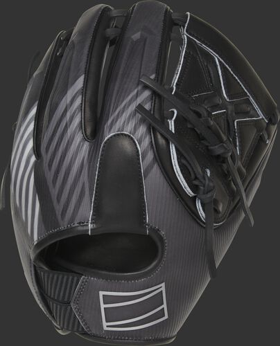 3D molded back of a REV1X 11.75-Inch 2-Piece solid web glove with a sublimated design back - SKU: REV205-9X