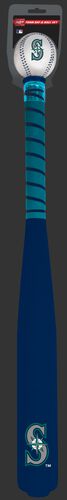Front of Rawlings Seattle Mariners Foam Bat and Ball Set in Team Colors With Team Name and Logo On Front SKU #01860015111