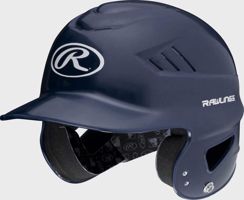 Front left view of a Navy Coolflo Batting Helmet | SKU: RCFH-N