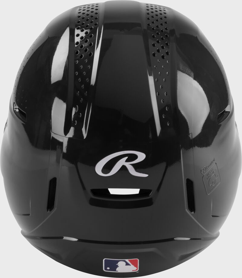 Rawlings RX2 Gloss Baseball Batting Helmet, Black, Senior loading=