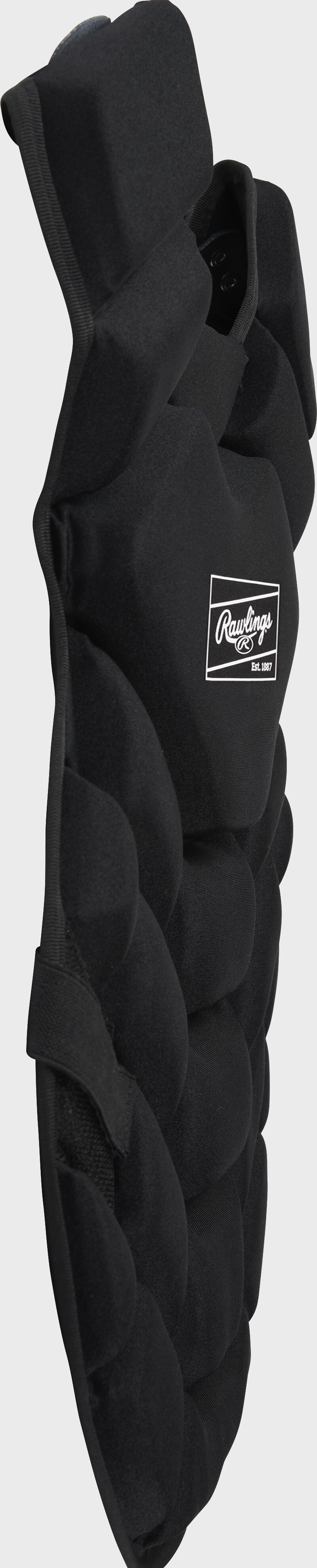 Side of a black Rawlings youth Players Series chest protector