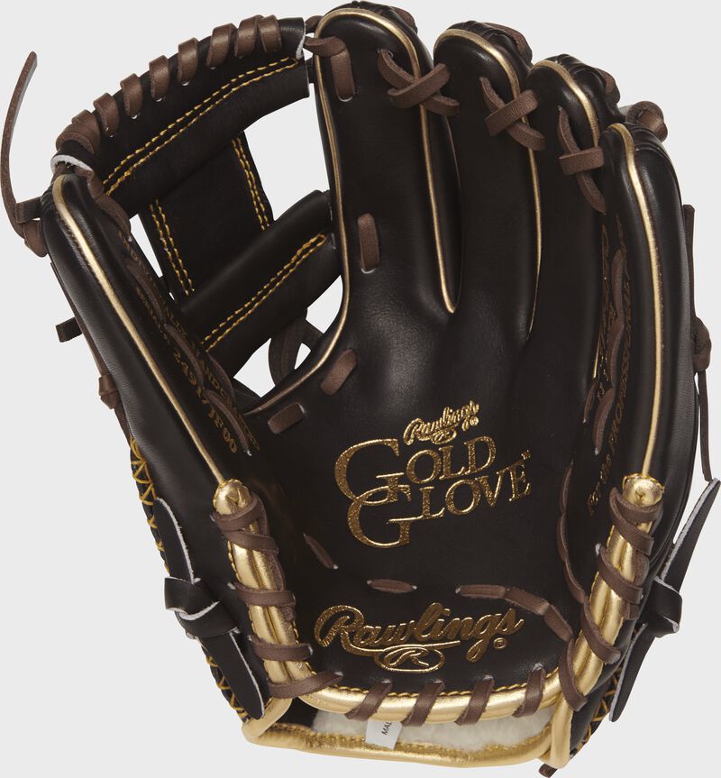 RGG314-2MO Rawlings Gold Glove series 11.5-inch baseball glove with a mocha palm and chocolate brown laces