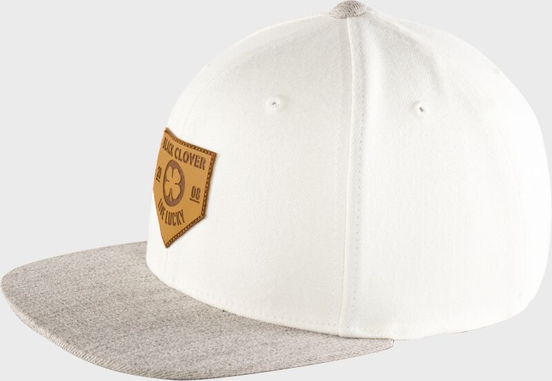 Rawlings Black Clover Leather Patch Flat Bill Hat