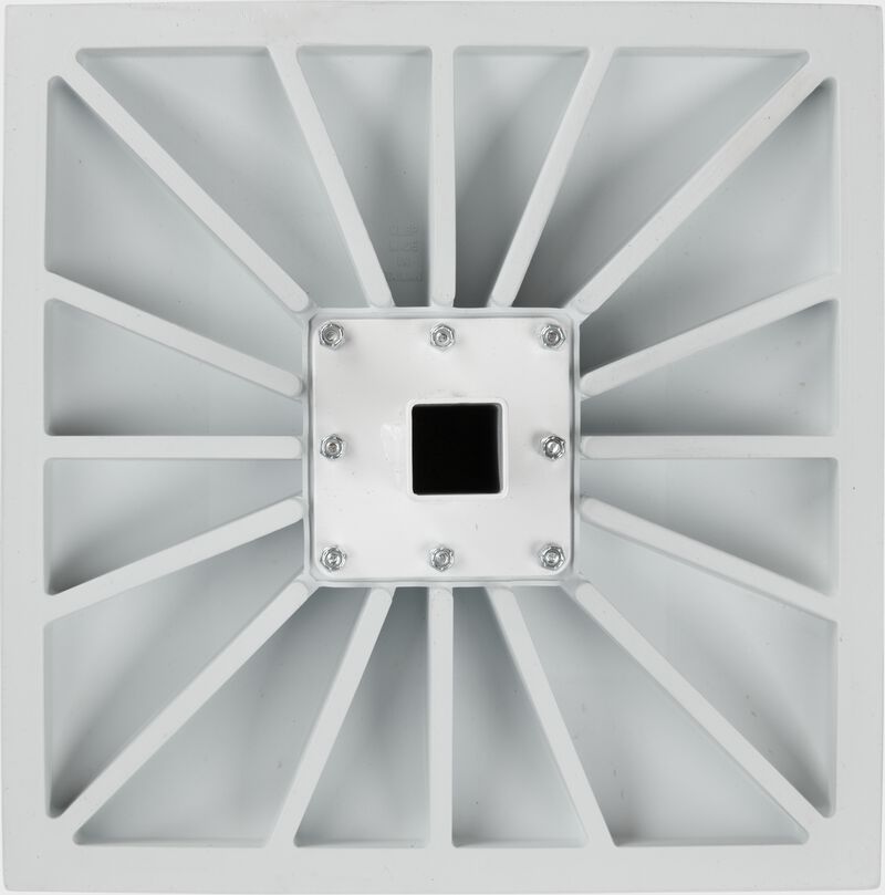 Bottom of a white Hollywood Slider base - SKU: HISB