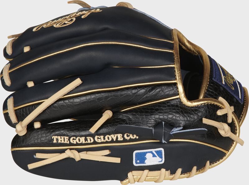 A navy HOH exlcusive glove with black croc-embossed leather on the pinky/ring finger - SKU: PRONP4-2NCC
