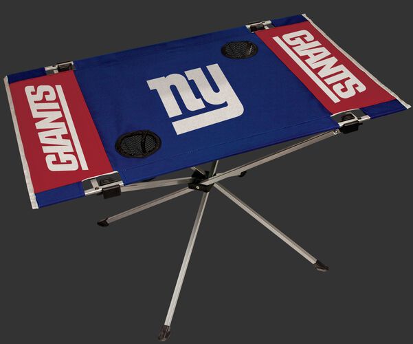 Rawlings Red and Blue NFL New York Giants Endzone Table With Two Cup Holders, Team Logo, and Team Name SKU #03391078111