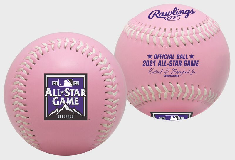 A MLB 2021 replica Pink All-Star Game baseball with the 2021 ASG logo - SKU: 35010037170