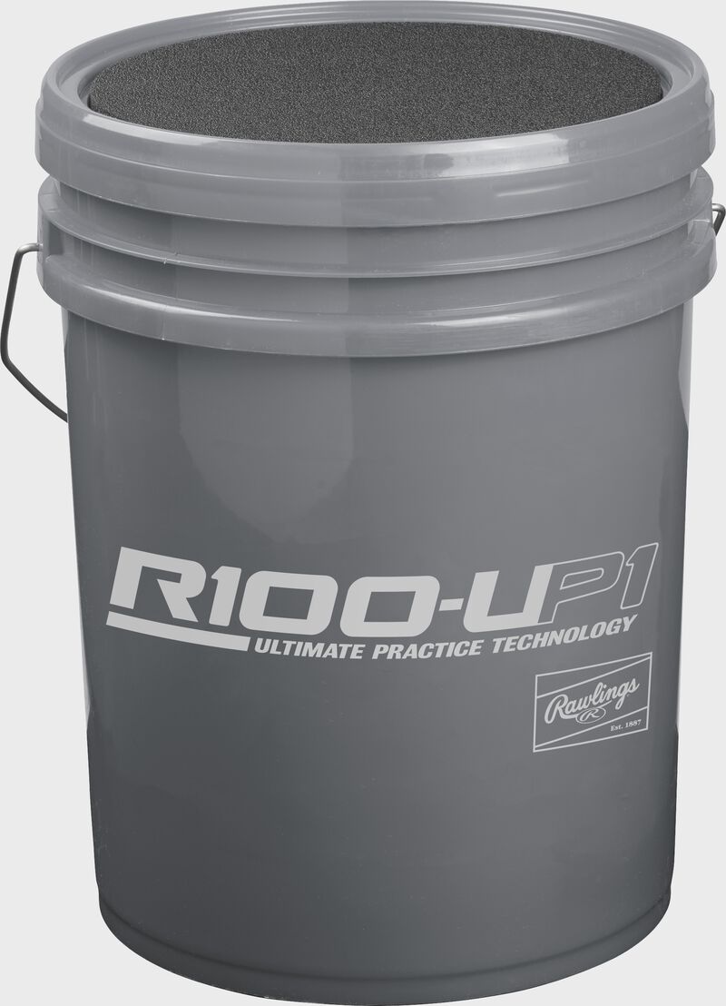 R100UP1BUCK24 Gray bucket for Ultimate Practice high school baseballs