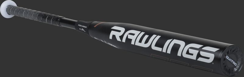 FPQP9 Rawlings fastpitch Quatro Pro bat with a black barrel and black end cap
