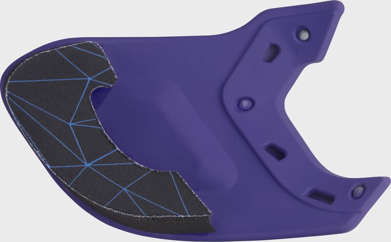 Padding on the inside of a purple MEXTR Mach batting helmet extension