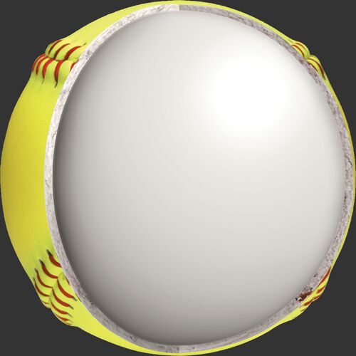 Inside center of a USA RIF Official 11" softball - SKU: SR11RYSA