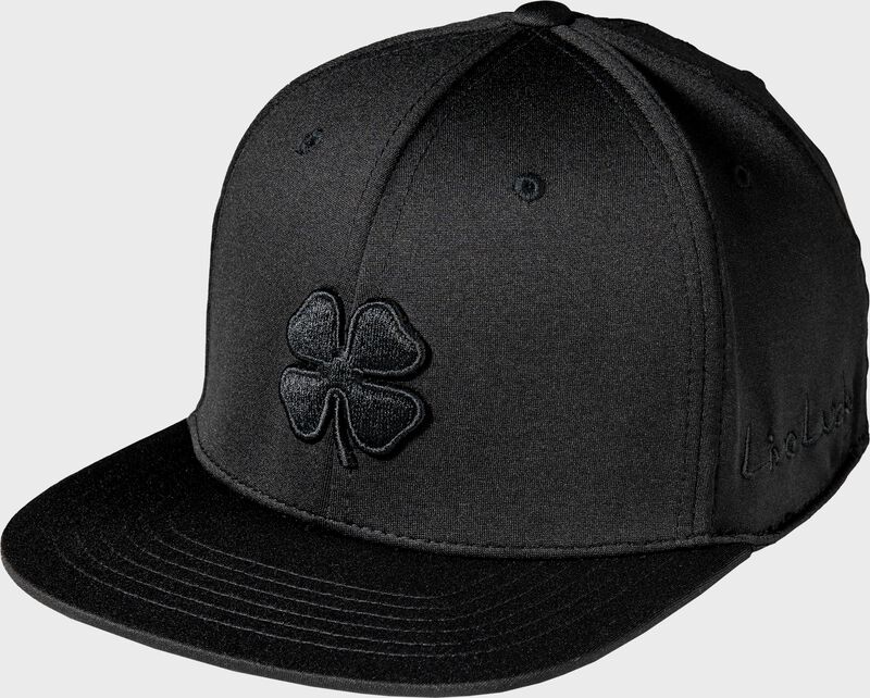 Front of a black Rawlings Black Clover blackout fitted hat - SKU: BCR3AB0081
