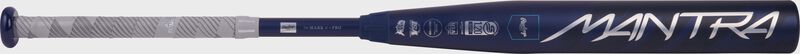 Image showing the full length of a navy Rawlings Mantra -9 fastpitch bat