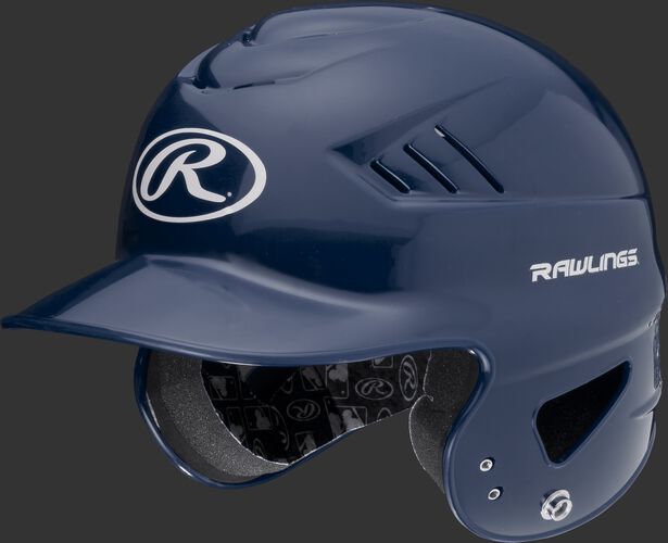 A navy RCFTB Coolflo T-ball batting helmet with a white Oval R logo