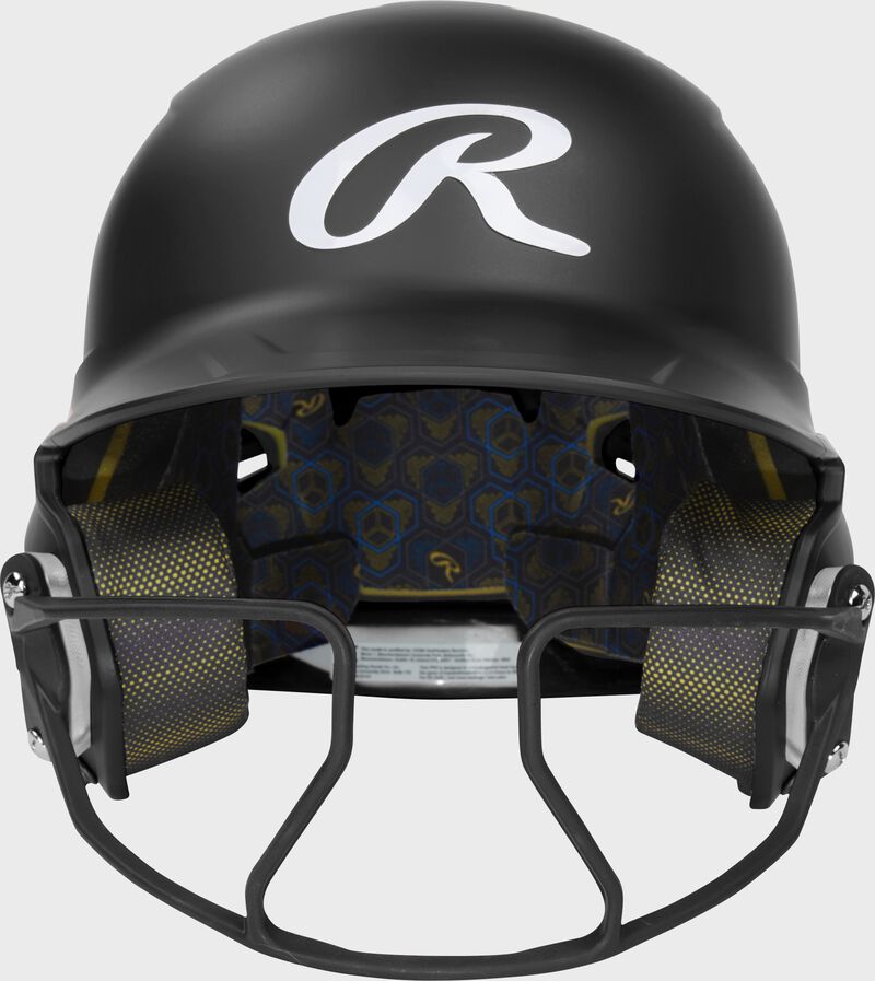Rawlings Mach Hi-Viz Fastpitch Batting Helmet, Black, Junior loading=