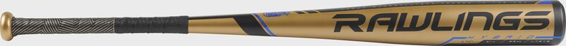 UT9V5 Velo USSSA -5 bat with a gold barrel and black/blue accents