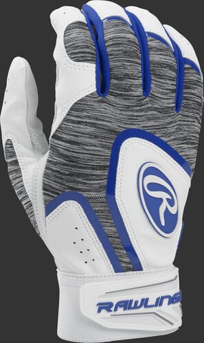 White 5150WBG-R Adult 5150 batting gloves with heather grey back and royal trim