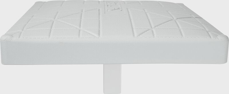 Front of a white Rawlings Pro base with a 7" stanchion - SKU: RPB