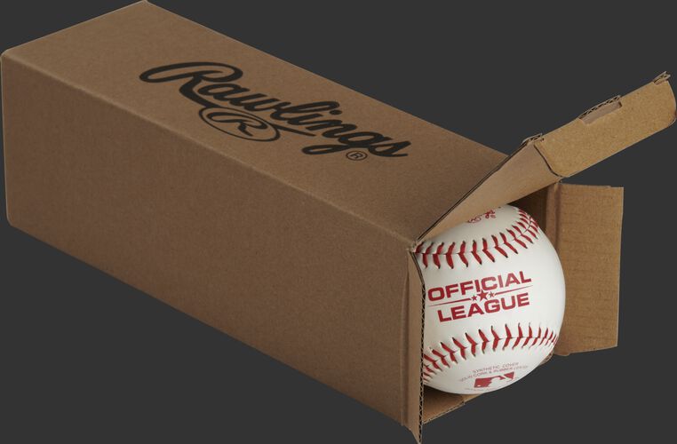 Official League Playmaker baseballs inside a Rawlings box - SKU: PMBBPK3