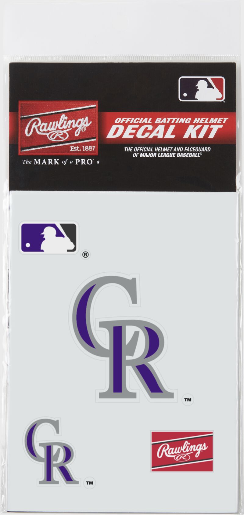 A Colorado Rockies replica decal kit
