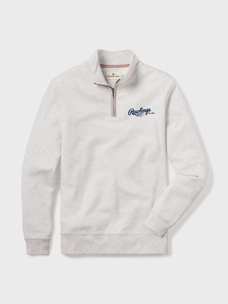 Rawlings x The Normal Brand Puremeso Weekend Quarter Zip, Off White, Adult 3XL