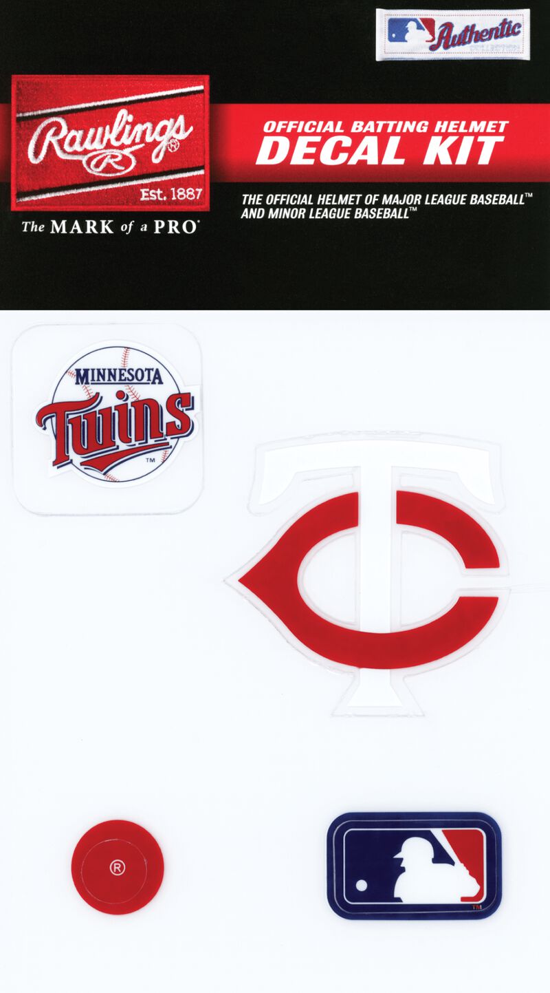 Rawlings MLB Minnesota Twins Decal Kit With Team Logos and MLB Logo SKU #MLBDC-MIN loading=