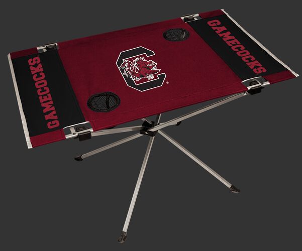 NCAA South Carolina Gamecocks Endzone table printed in team colors with logos and features two cup holders SKU #04053098111